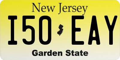 NJ license plate I50EAY