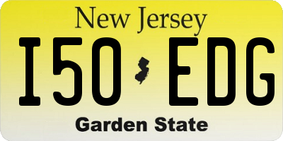NJ license plate I50EDG
