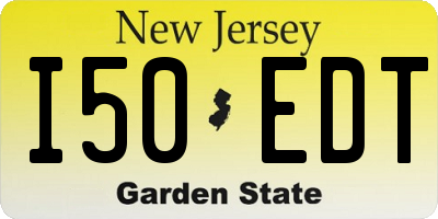 NJ license plate I50EDT