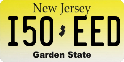 NJ license plate I50EED