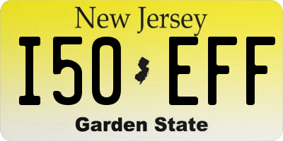 NJ license plate I50EFF