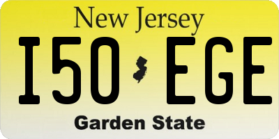 NJ license plate I50EGE