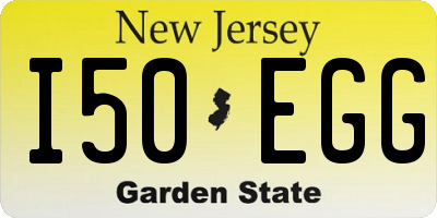 NJ license plate I50EGG