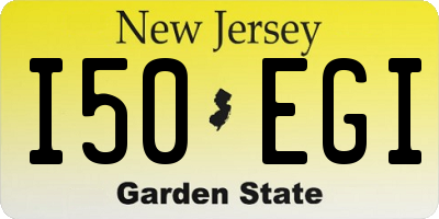 NJ license plate I50EGI