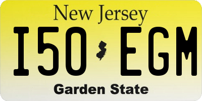 NJ license plate I50EGM