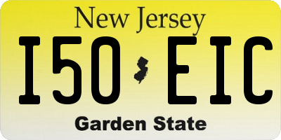 NJ license plate I50EIC