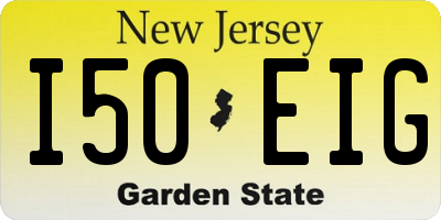 NJ license plate I50EIG