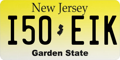 NJ license plate I50EIK