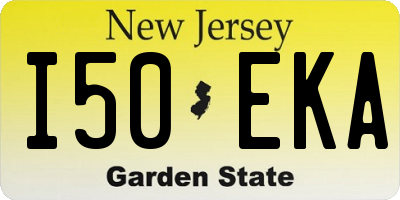 NJ license plate I50EKA
