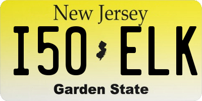 NJ license plate I50ELK