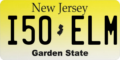 NJ license plate I50ELM
