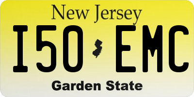NJ license plate I50EMC