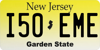 NJ license plate I50EME
