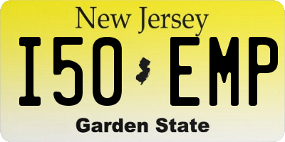 NJ license plate I50EMP