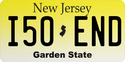 NJ license plate I50END