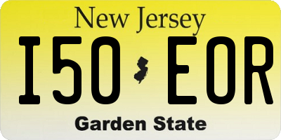 NJ license plate I50EOR