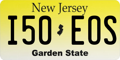 NJ license plate I50EOS