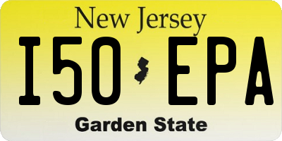 NJ license plate I50EPA