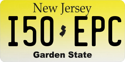 NJ license plate I50EPC