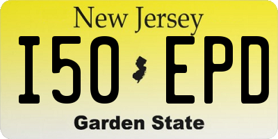 NJ license plate I50EPD