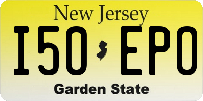 NJ license plate I50EPO