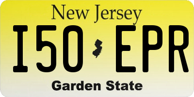 NJ license plate I50EPR