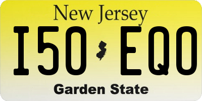 NJ license plate I50EQO
