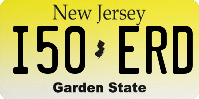 NJ license plate I50ERD