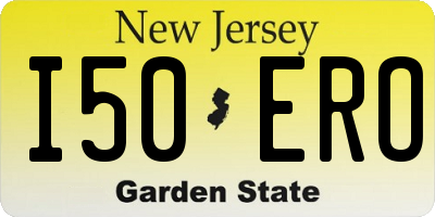 NJ license plate I50ERO