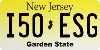 NJ license plate I50ESG