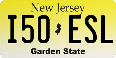 NJ license plate I50ESL