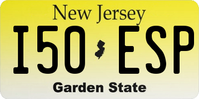 NJ license plate I50ESP
