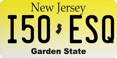 NJ license plate I50ESQ
