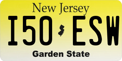 NJ license plate I50ESW