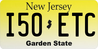 NJ license plate I50ETC