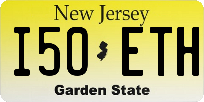 NJ license plate I50ETH