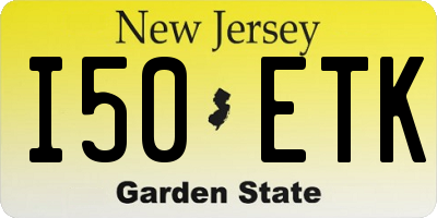NJ license plate I50ETK