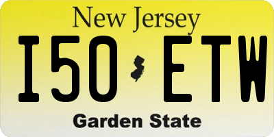 NJ license plate I50ETW