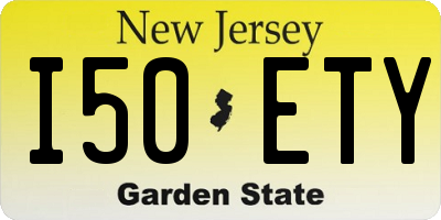 NJ license plate I50ETY