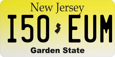 NJ license plate I50EUM