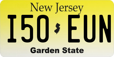NJ license plate I50EUN