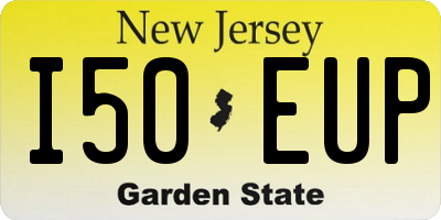 NJ license plate I50EUP