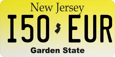 NJ license plate I50EUR