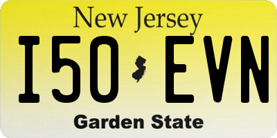 NJ license plate I50EVN