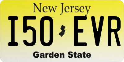 NJ license plate I50EVR