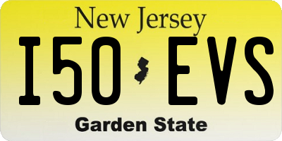 NJ license plate I50EVS