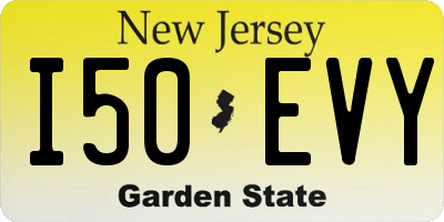 NJ license plate I50EVY