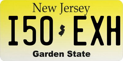 NJ license plate I50EXH