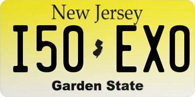 NJ license plate I50EXO