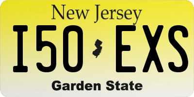 NJ license plate I50EXS